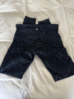 lululemon athletica Black Floral High-Rise Biker Shorts